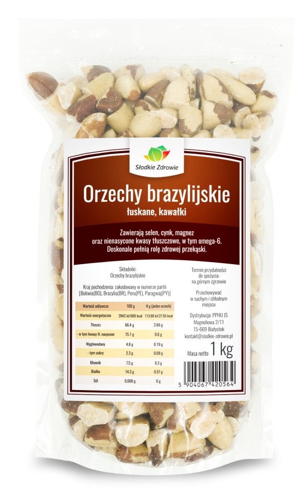 Orzechy brazylijskie - łuskane duże połówki - 1kg